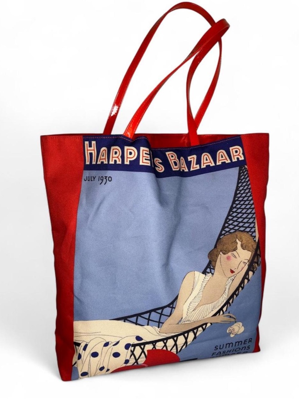 Estee Lauder Harper's Bazaar Red Retro Tote Bag Women’s Vintage Travel Tote